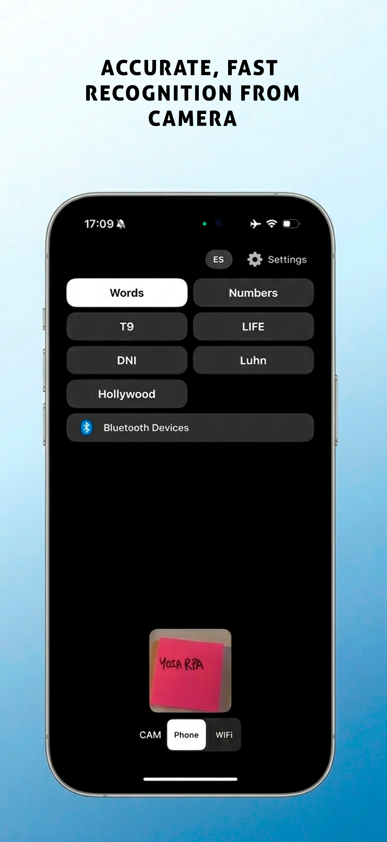 Bluetooth devices panel